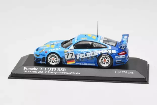 Minichamps Porsche 911 Gt3rs N 77 24h Le Mans 2008 Felbermayr Jr. Davidson Henzler 1:43 400087877